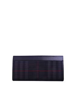 Burberry Haymarket Travel Wallet, Fabric/Leather, Black, TPELCOP619CAT